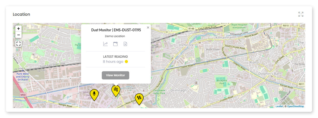 tms rent ems-dust map software wide LD Cloud Connect Environmental Monitoring Software